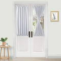 DWCN French Door Curtains – Rod Pocket Thermal Curtain for Doors with Glass Window, Kitchen and Patio Doors for Privacy, 25 X 40 Inch Length, 1 Curtain Panel with Tieback, Greyish White