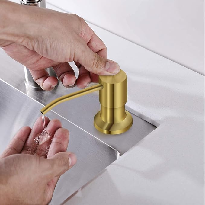 Soap Dispenser for Kitchen Sink, Kichen Sink Soap Dispenser, 47" Extension Tube kit, Under Sink Soap Dispenser Pump, No Need More Refills, Good Suction Power, Golden