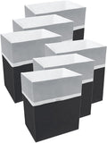13 Gallon Disposable Trash Cans (6-Pack) with Fitted Trash Bags - Reusable Garbage and Recycling Bins for Parties, Events, and More (Black- 17" Height x 13.5" Width x 10" Depth)