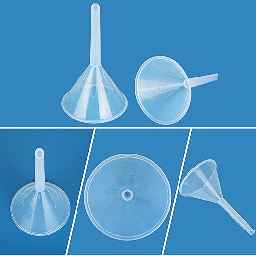 LANIAKEA 20PCS Plastic Funnel Set, 3" Plastic Funnel, Clear Funnels for Filling Bottles, Lab, Water Bottle,Capsule,Oils, Perfume, Liquid