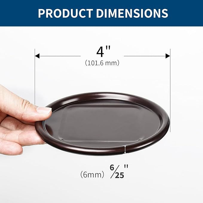 Ezprotekt 4 inch Round Non Slip Furniture Pads for Hardwood & Tile Floors, 16 Pcs Non Skid Furniture Coasters Cups Floor Protectors for Bed, Sofa, Table, Chair, Cabinet, Brown/Black