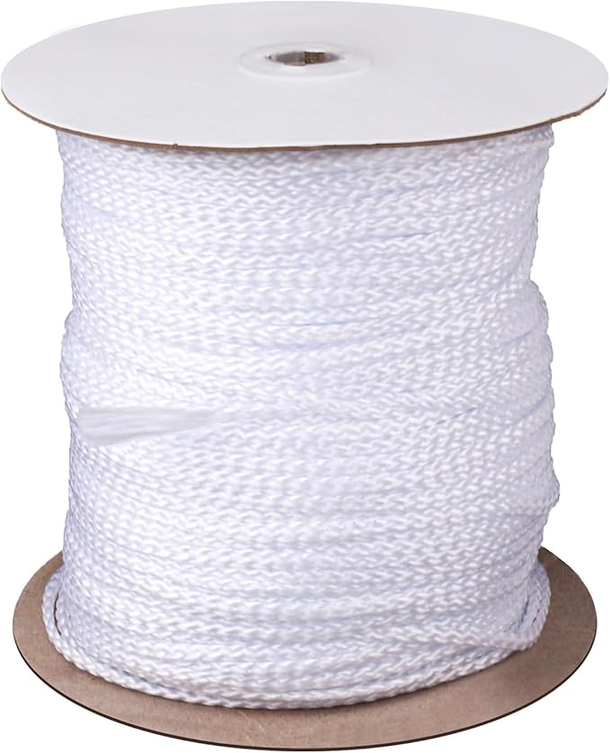 1/8 Inch White Polyester Rope - 500 Foot White Low Stretch Polyester Rope for Hiking, Kayaking, Tarps, Camping