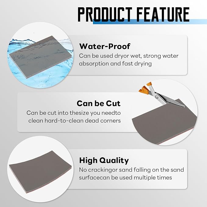 20 Pack 2000 Grit Sanding Sponge, 3 x 4 Inch Soft Foam Sanding Block Wet Dry Sanding Pads, Washable Sandpaper Sponge Drywall Sand Block for Wood, Metal, Furniture Polishing (2000 Grit)