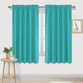 DWCN Blackout Curtains for Living Room Thermal Insulated, Energy Saving & Noise Reducing Bedroom Curtains, Peacock Blue, W 60x L 63 Inch, Set of 2 Rod Pocket Curtain Panels