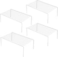 iPEGTOP Large (15.7 x 9.4 Inch) Kitchen Freezer Cabinet Storage Shelf, Set of 4 Rustproof Metal Wire Shelves Spice Shelf Rack Cupboard Organizer for Fridge Pantries Countertops Utensils, White