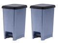 Superio Slim Trash Can with Foot Pedal – 2.5 Gallon Step-On Trash Can with Lid, Small Plastic Mini Garbage Can, for Bathroom, Kitchen, Office, Under Desk, Bedroom, Dorm – Grey/Black (2)