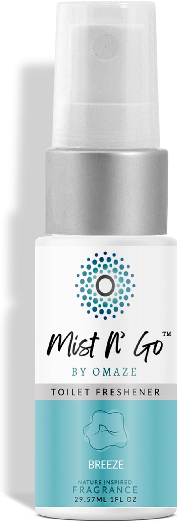 Mist N’ Go by Omaze Travel Bathroom Spray for Toilet Spray Odor Eliminator - Travel Toilet Spray for Bathroom Air Freshener Spray for Bathroom Deodorizer - Breeze Travel Size (1oz x1)
