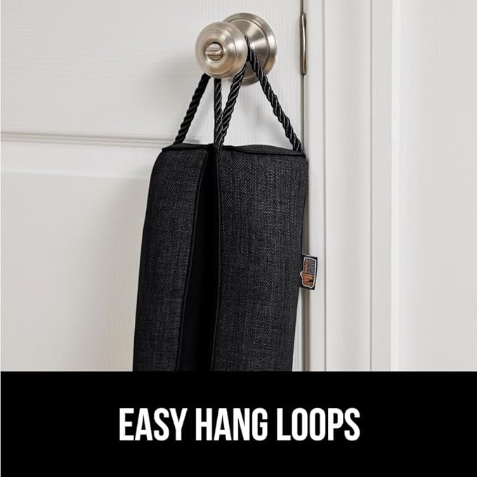 GORILLA GRIP Door Draft Stopper for Bottom of Doors, Weather Stripping Seal Blocks Hot Air, Noise, Bugs, Keeps Cold AC in, Sound Proofing Easy Install Gap Filler, Home Essentials, 36 Inch, Black