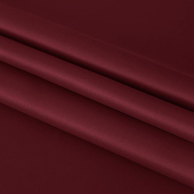 DWCN French Door Curtains - Rod Pocket Thermal Blackout Curtain for Doors with Glass Window, Kitchen and Patio Doors for Privacy, 23 X 72 Inches Long, 1 Curtain Panel with Tieback, Burgundy