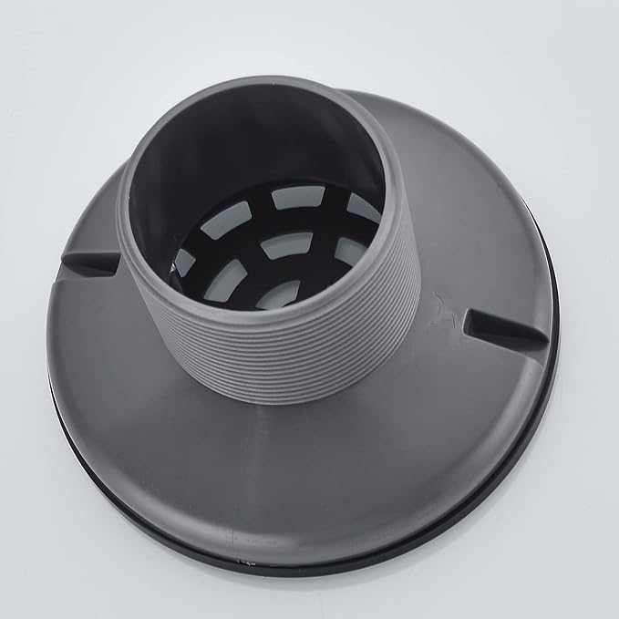 RANDOM Round Shower Drain Kit Matte Black with Adjustable Base Flange,4 Inch Shower Drain Cover with Threaded Adapter,Removable Invisible Look 304 Stainless Steel