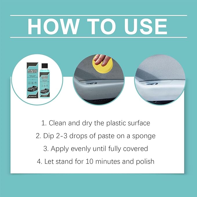 Plastic Clarify for Cars, Plastic Restorer for Cars Exterior, Multifuncional Interior Cleaner for Waterless Car, Detailing Spray, Faded Plastics (3PCS)