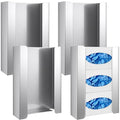 Blulu 4 Pack Glove Box Holder/Dispenser Stainless Steel Triple Wall Mounted Glove Box Organizer, 9.84" H x 14.96" W x 3.74" D