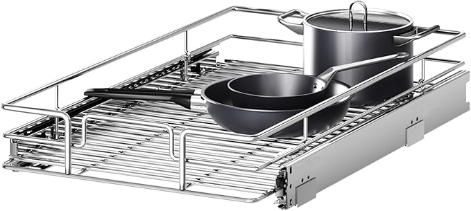 Pull Out Cabinet Organizer 15½" W x 21½" D, Heavy Duty Cabinet Pull Out Shelves, Slide Out Drawers Organization for Kitchen Cabinets Bathroom