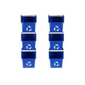 6 Gallon Stackable Recycling Bins for Homes, Garages, Offices Made of 100% Recycled Plastic - (Blue, 6 Pack)