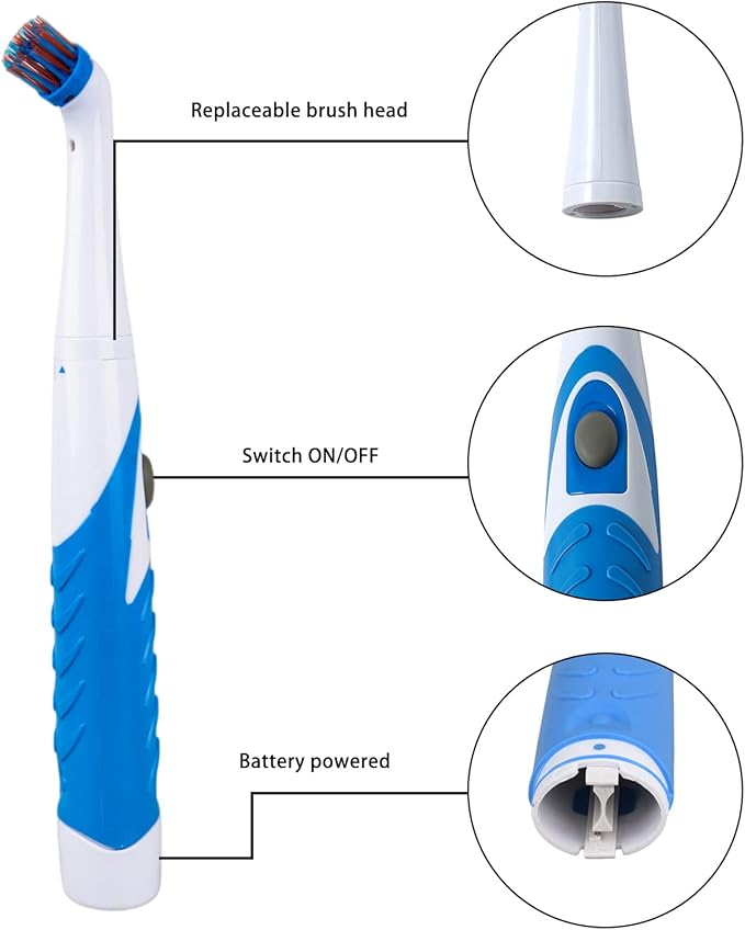 Electric Cleaning Brush with 4 in 1 Multiple Brush Heads, Indoor Household Cordless Motorized Brush for Bathroom Toilet Kitchen Tile Crevice