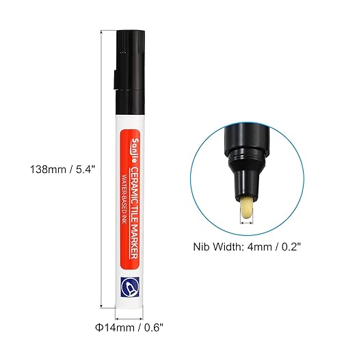 PATIKIL Grout Pen, 4 Pack Black Tile Marker Waterproof Grout Sealer Pen Tile Repair Pens Paint Pens for Wall Floor Bathroom Kitchen Refresh