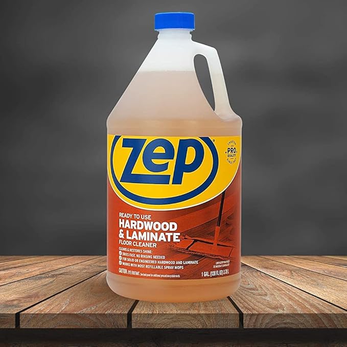 Zep Industrial Hardwood and Laminate Floor Cleaner - 1 Gallon - ZUHLF128 - Removes Spots, Stains and Scuffs. Cleans and Restores Shine
