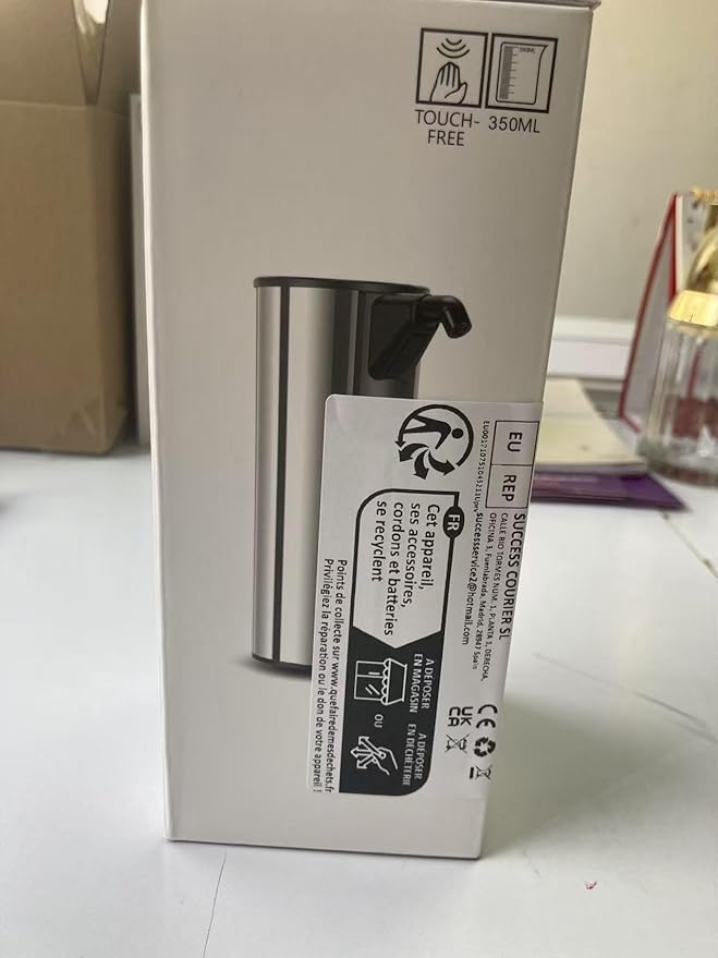 Automatic Soap Dispenser Touchless 11.8oz 4-Level Adjustment Auto Hand Soap Dispenser Stainless Steel Battery Operated for Bathroom Kitchen Hotel