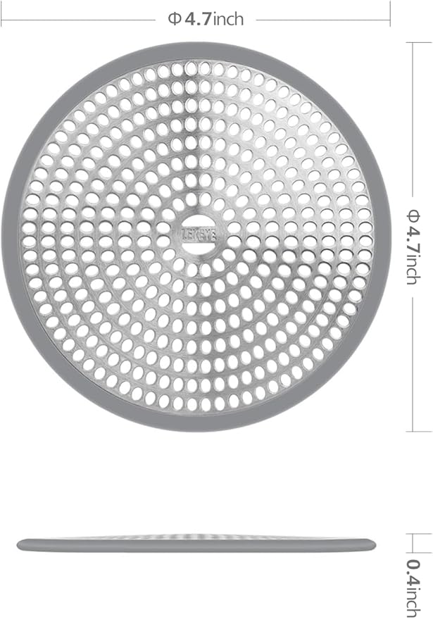 LEKEYE Shower Drain Hair Catcher/Strainer/Stainless Steel and Silicone
