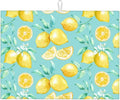 Spring Yellow Lemon Teal Background Microfiber Dish Drying Mat For Kitchen Countertop Xl Absorbent Reversible Drainer Rack Pad Extra Large 18 X 24 Inch