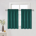 DWCN Blackout Curtains Thermal Insulated, Energy Saving & Noise Reducing Bedroom and Living Room Curtains, Hunter Green, W 42x L 36 Inch, Set of 2 Rod Pocket Curtain Panels