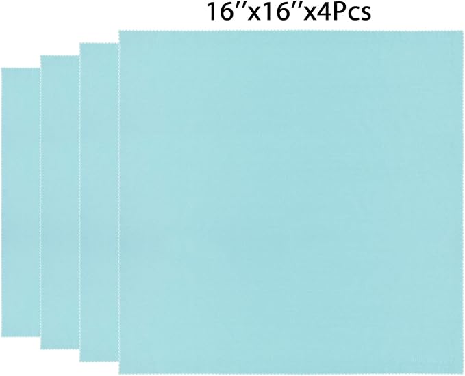 Wisdompro Extra Large 4-Pack Microfiber Cleaning Cloth For Laptop, LCD TV, Computer Screen, Monitor, Tablet, Camera Lens, Glass, Lenses, Phone, iPhone, iPad, other Delicate Surface - Mint (16x16 Inch)