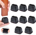 Ezprotekt 8 Pcs Rectangle Black Silicone Chair Leg Floor Protectors with Felt, Rectangle Chair Leg Caps, Furniture Leg Covers Cups for Chair Table Desk (Fit L :1.3-1.7", W: 0.9-1.2")
