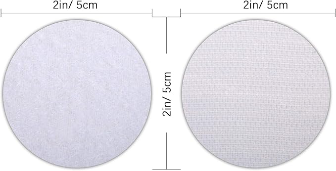 BRAVESHINE Adhesive Stickers- Removable Heavy-Weight Round Sticky Tapes Wall Mounting Tapes White Hook and Loop Tape for Home or Office Use -12 Sets,2 Inch