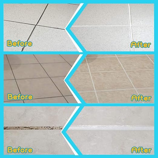 NADAMOO Grout Renew Pen White, 2 Large 20ml Paint Pens, Touch Up Repair Marker for Tile Gap Coating - Restore Grout Line, With 2 Replacement Nibs and 1 Cleaning Brush