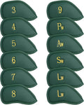 CRAFTSMAN GOLF 12pcs or 1pc Thick Synthetic Leather Golf Iron Head Covers Set Headcover Fit All Brands Callaway Ping Taylormade Cobra Etc. Also Custom Name