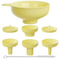 Wide Mouth Kitchen Funnel, Food Grade Plastic Cooking Canning Funnel with 4 Sizes Spouts for Filling Wide and Regular Mason Jars, Spray Dropper Oil Bottle Jug Spices Shampoo Sauce