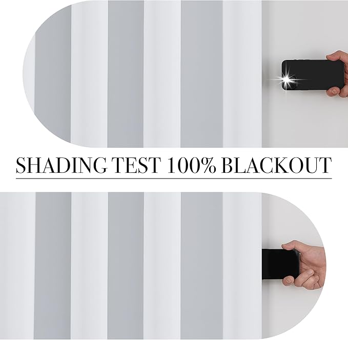 PONY DANCE White 100% Black Out Curtains 63 inch Length, Thermal Insulated Window Treatment Blacout Drapes for Bedroom, Room Darkening Noise Reducing Curtains for Living Room(2 Panels, 34 inches Wide)