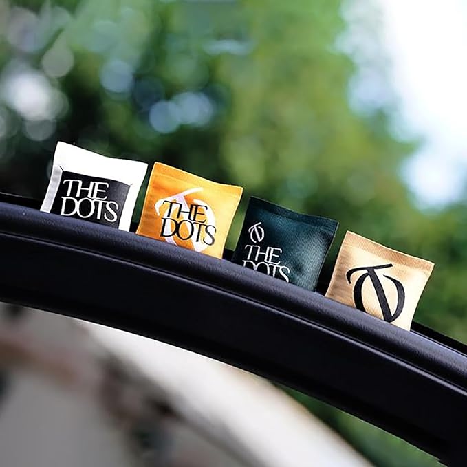 THEDOTS Series Sicilian Orange Car Vent Clip, Fabric Sachet Air Freshener, 30 Days Long-Lasting for Car Interior Decor, Non-Toxic (1 Pack)