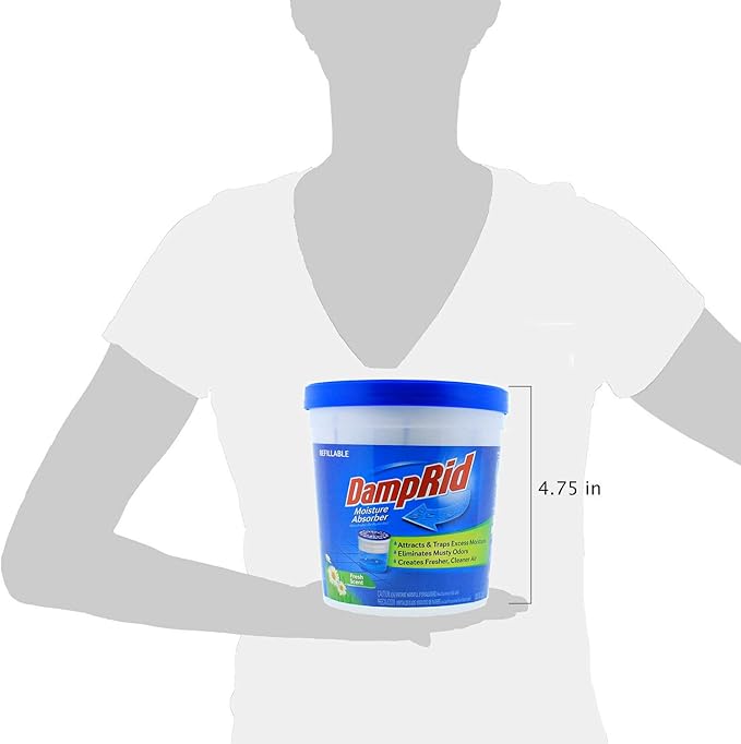 DampRid Fresh Scent Refillable Moisture Absorber - 10.5oz cup – Traps Moisture for Fresher, Cleaner Air