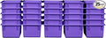 Wood Designs Cubby Storage Bin, Heavy Duty Plastic Containers for Kids Purple Cubby Tray Set of 25