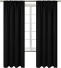 BGment Black Blackout Curtains for Bedroom 52 x 72 Inch Long - Thermal Insulated Drapes Room Darkening Window Treatments for Living Dining Room, 2 Panels
