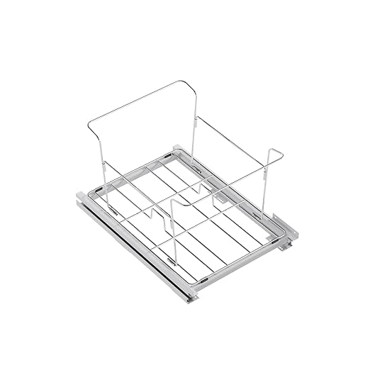 Dowell B18 Aluminum Base Wastebasket Pullout with Door Mount and Two 35Qt/9Gal Plastic Bins (4012 0218+35x2)