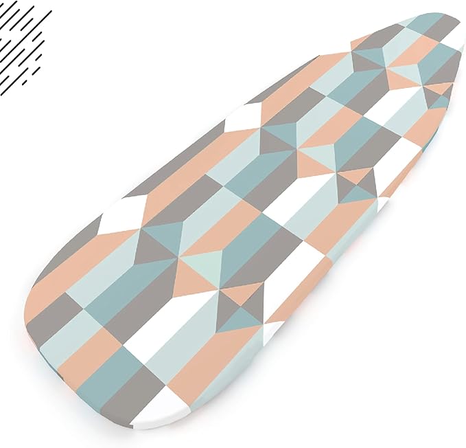 Encasa XO Ironing Board Cover and Pad - Thick 4mm Felt, Heat & Scorch-Resistant, Fits Standard Large Boards 54"x15", Elastic Bungee Cord Tightening, Easy Fit, Stain-Safe Dye, Blocks