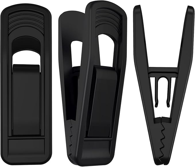 Hanger Clips Perfect for Velvet Hangers (Black, 20 PCS), Non-Slip Plastic Clips Pant Skirt Hanger Clips for Black Flocking Hangers