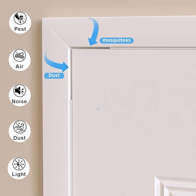 Weather Stripping Door Seal White,Self Adhesive Foam Tape High Density Foam Sealing Strip,Air Conditioner Window Seal,Soundproof Foam Tape Roll(1/2" W X 1/13" T X 33' L)