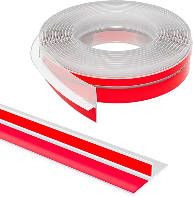 T-Shaped Door Draft Stopper, 1.37 in x 20 Ft Silicone Seal Strip for Windows Gaps, Weather Stripping Seal Strip Shower Sweep, Clear