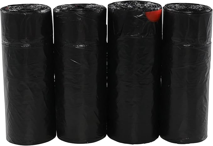 1.5 Gallon Drawstring Trash Bags, Small Black Garbage Bags, 208 Bags