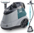 True & Tidy Heavy Duty Commercial Full Size Standing Garment Steamer for Clothes with Extra Large 2.9L (98 oz) Water Tank for 90+ mins of Steam Time, 1800 watts of Powerful Steam, 3 Settings, Gray