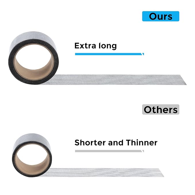Grey Window Screen Repair Tape, 2IN X 15FT (180IN) Screen Repair Kit for Windows or Doors, Strong Adhesive Patch Kit Fiberglass Mesh Tape