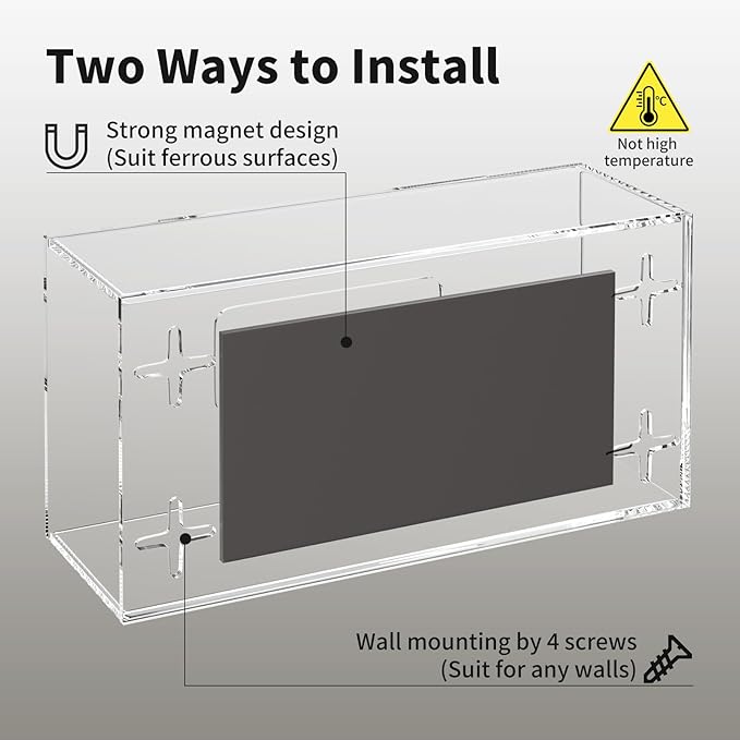 HIIMIEI Glove Holder for Wall Mount: Magnetic Gloves Box Holder, Acrylic Disposable Rubber Latex Glove Dispenser