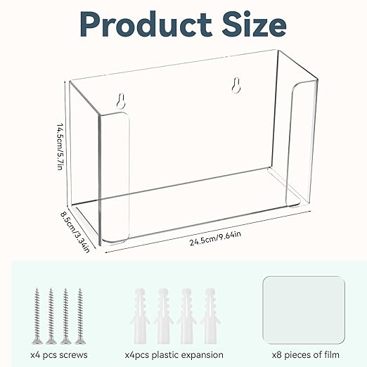 2 Packs Acrylic Glove Holder for Wall Mount, Clear Gloves Box Holders Glove Dispenser Wall Mounted Tissue Box Holder Reusable Kitchen Rack for Gloves Tissue Boxes
