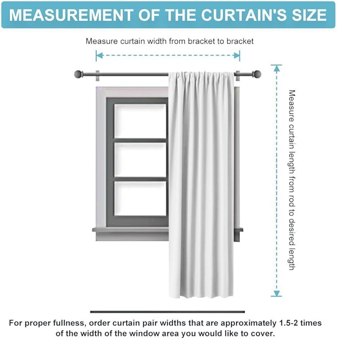 RYB HOME Long Curtains Light Blocking Drapes Window Treatment Panels Room Darkening Shades Blinds Sunlight UV Protection for Coffee Bar Livingroom, Wide 42 inch x Long 72 inch, Mocha, 2 Pcs