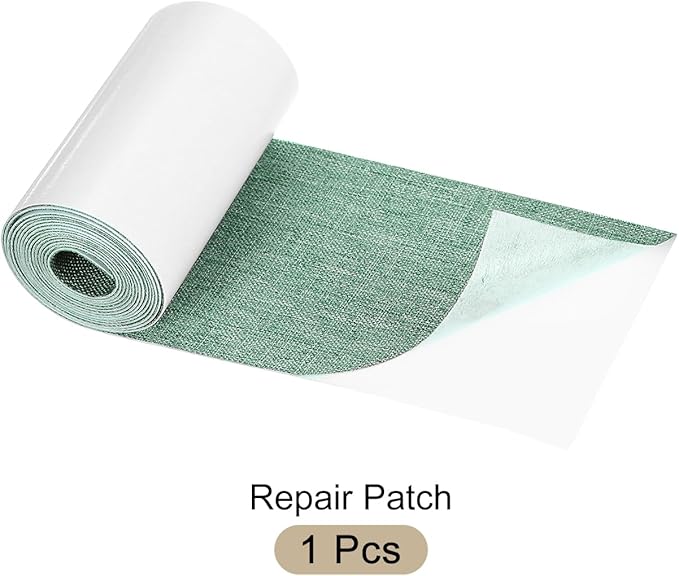 3x60 Inch Green Linen Repair Patch, Self-Adhesive DIY Fabric Repair Patch for Sofa, Furniture, Chair, Clothing, Tents