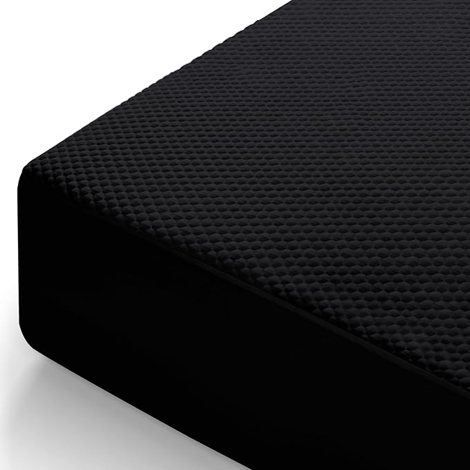 OhGeni 100% Waterproof Mattress Protector, Queen Size Mattress Pad, Fits 6"-20" Mattresses with Deep Pocket, Cooling, Breathable Fitted Sheets, Soft Bed Cover, Noiseless, Machine Washable(Black)