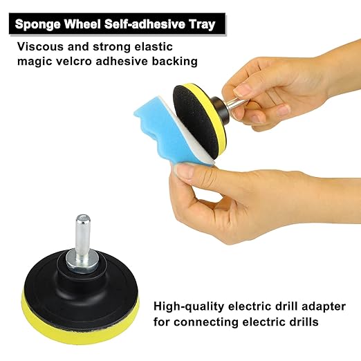 Car Foam Polishing Buffing Kit, Polishing Buffing Pads, Wool Pads,Polishing & Buffing Wheels, for Headlights & Body Foam Wax & Buffer Kits (27)